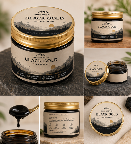 Pure Urbann Black Gold Shilajit Resin | 100% Pure Himalayan Shilajit | 20g